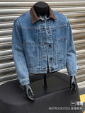 Daper Corduroy Collar Denim Jacket
