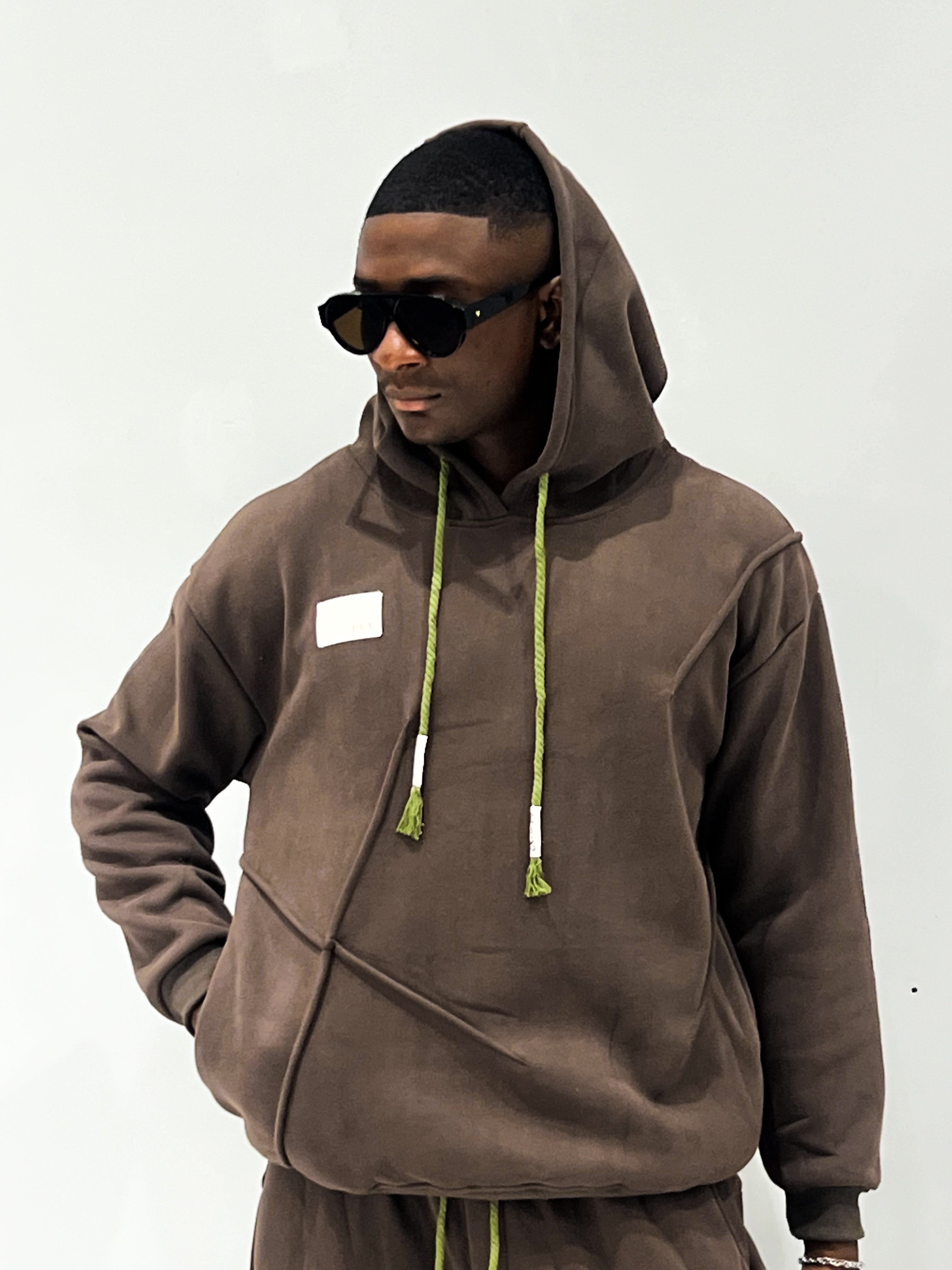 Daper brown Seam Detail Hoodie
