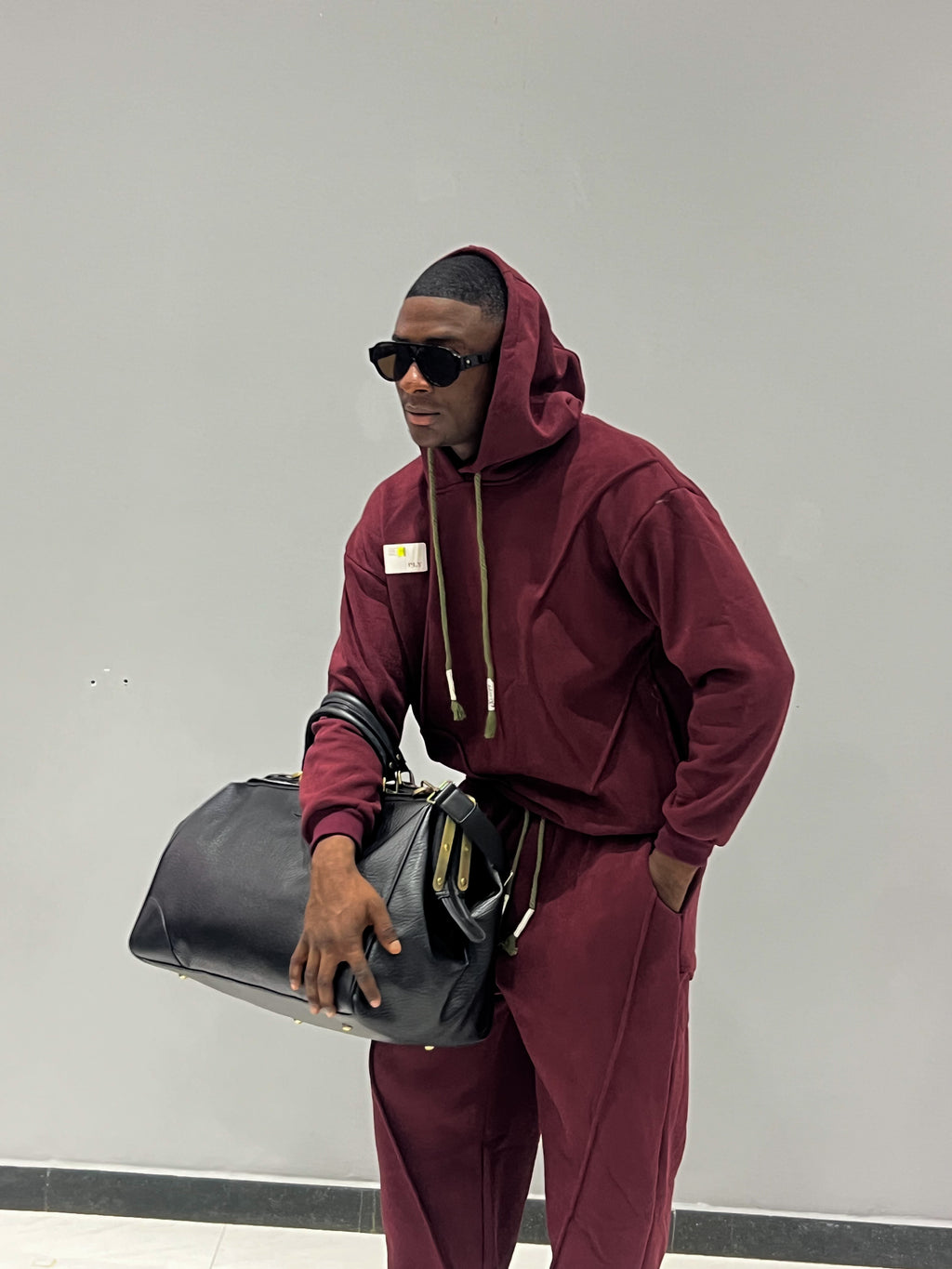 Daper Burgundy Seam Detail Hoodie