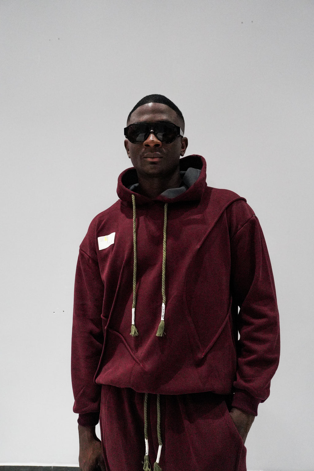 Daper Burgundy Seam Detail Hoodie