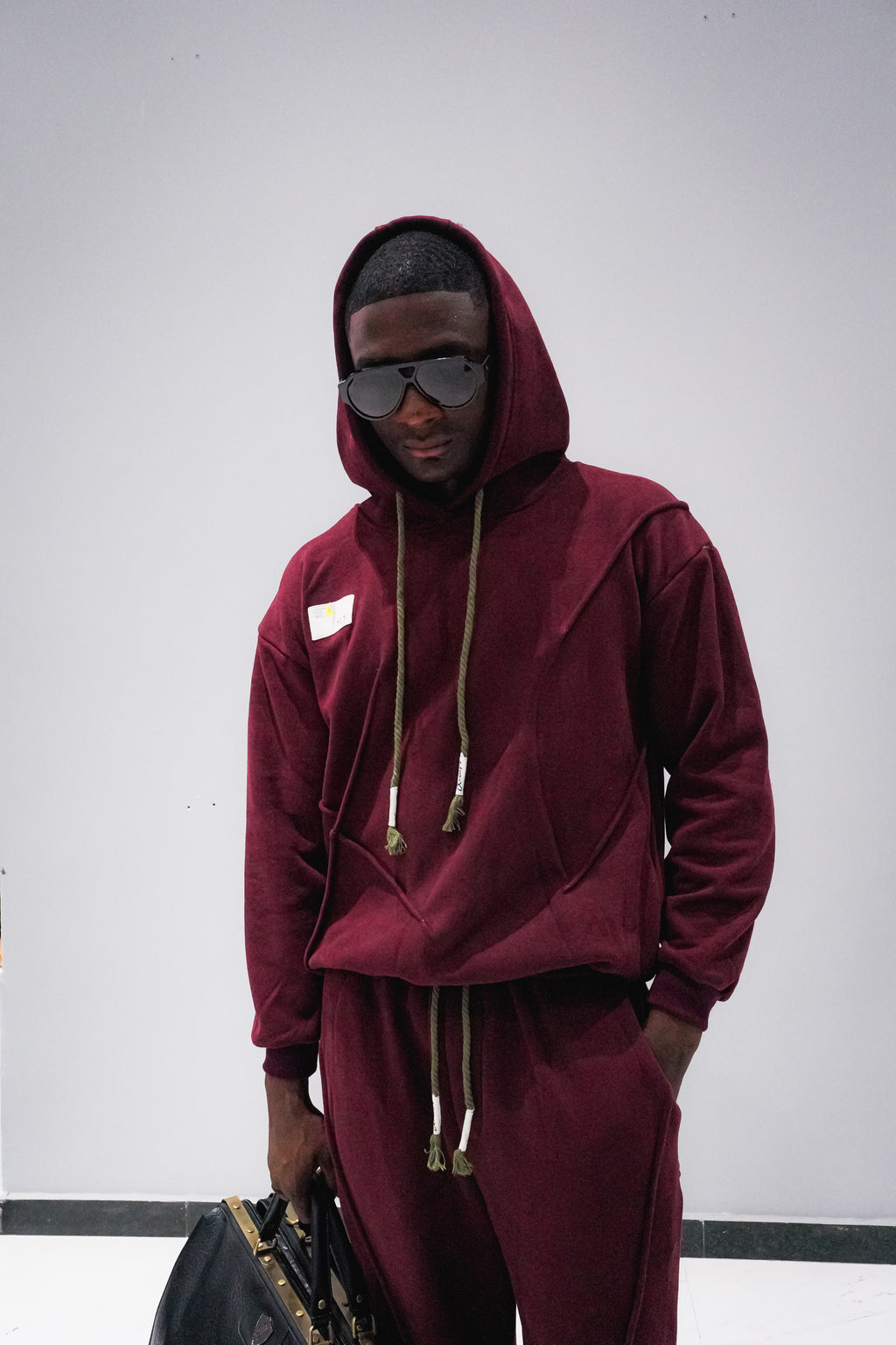 Daper Burgundy Seam Detail Hoodie