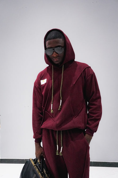 Daper Burgundy Seam Detail Hoodie