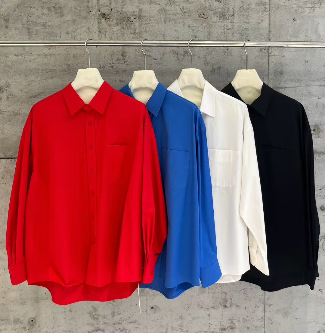Oversized Pure Cotton Long Sleeve Shirt